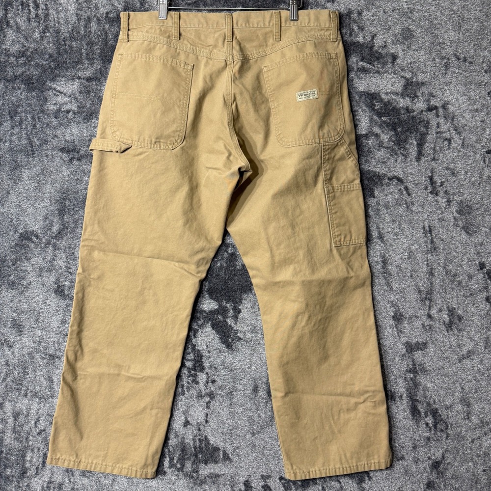Wrangler Mens Carpenter Pants 36x29 Beige Tan Workwear 94LSWAO Straight